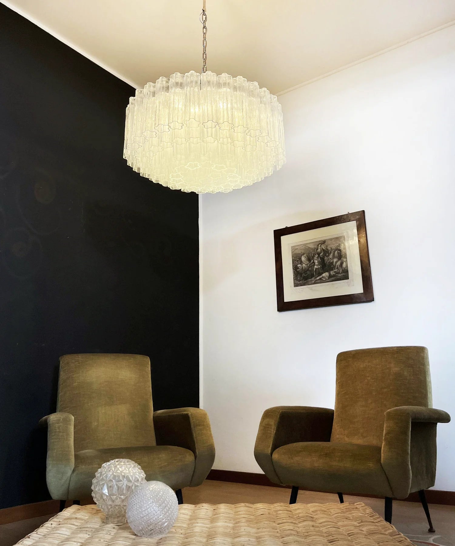 Murano Large Transparent Glass Tube Chandelier - Nuvé