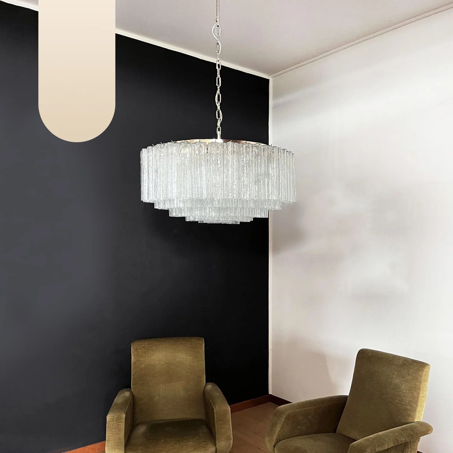 Murano Large Transparent Glass Tube Chandelier - Nuvé