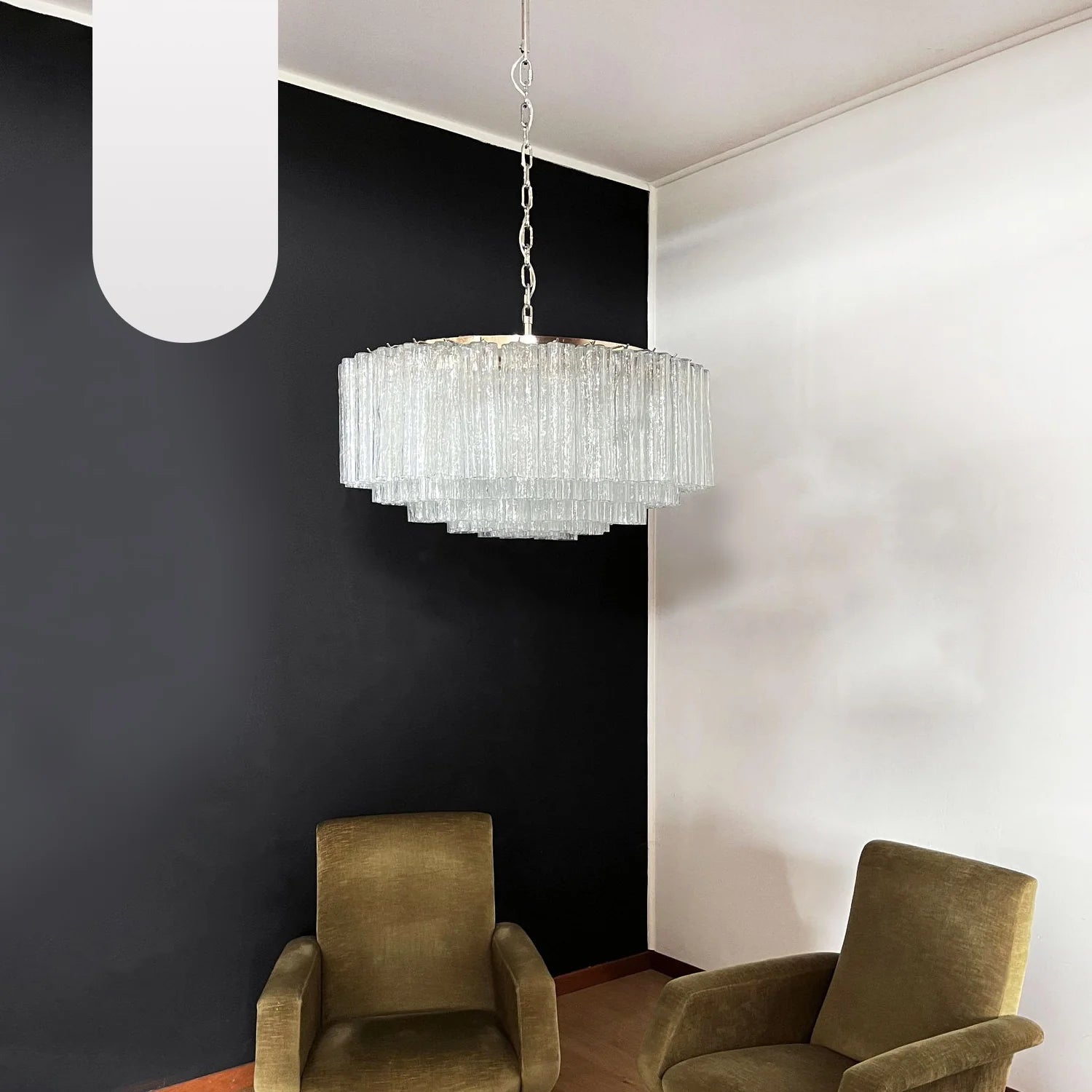 Murano Large Transparent Glass Tube Chandelier - Nuvé