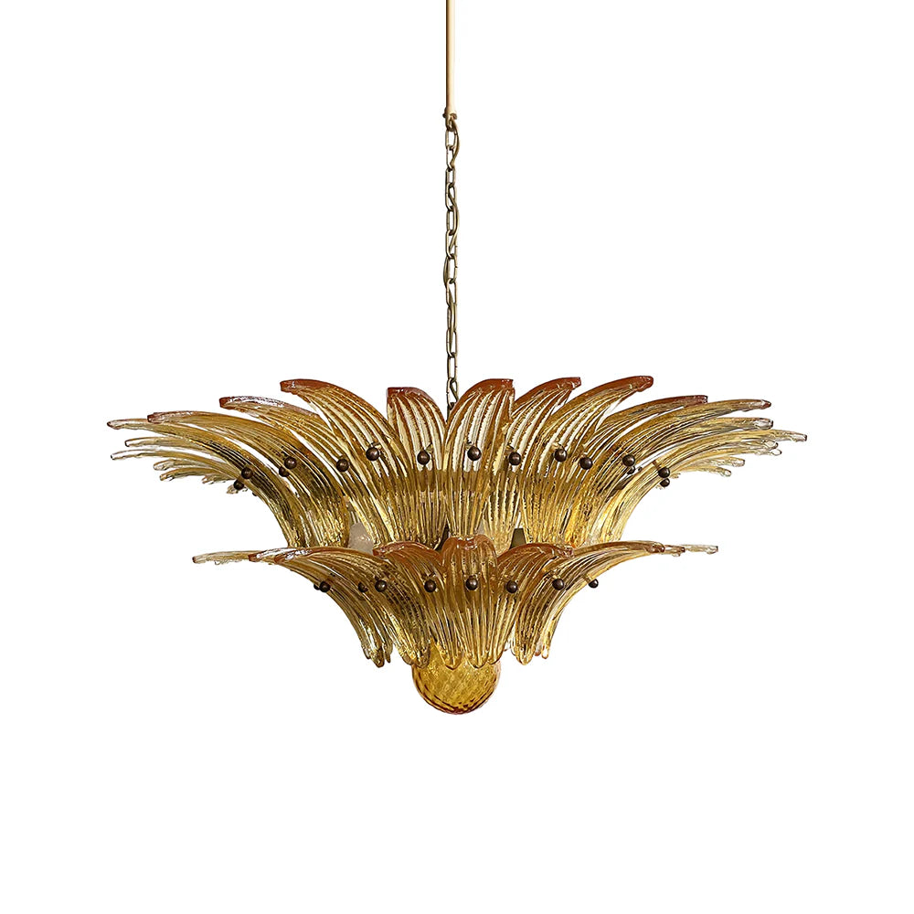 Murano Palmette Amber Chandelier - Nuvé