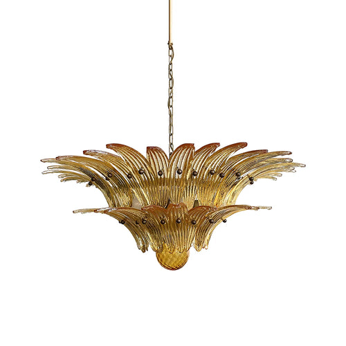 Murano Palmette Amber Chandelier - Nuvé