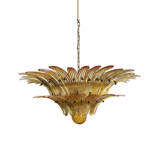 Murano Palmette Amber Chandelier - Nuvé