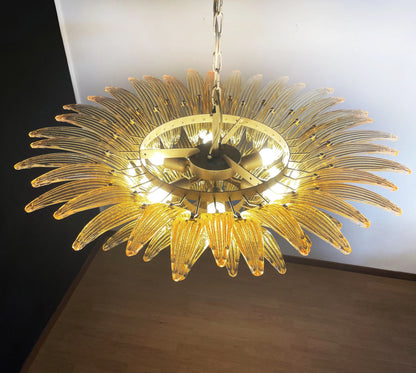 Murano Palmette Amber Chandelier - Nuvé