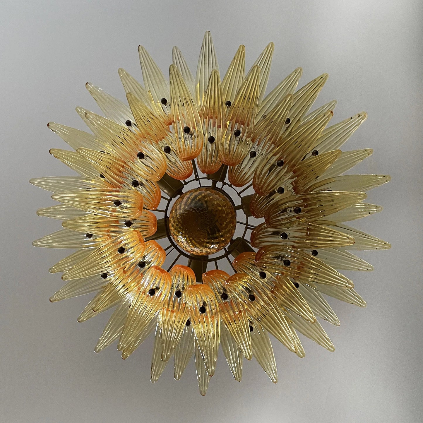 Murano Palmette Amber Chandelier - Nuvé