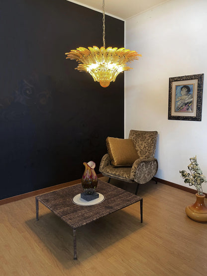 Murano Palmette Amber Chandelier - Nuvé
