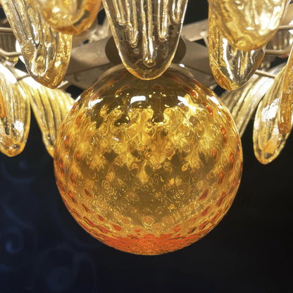 Murano Palmette Amber Chandelier - Nuvé