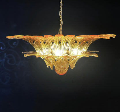 Murano Palmette Amber Chandelier - Nuvé