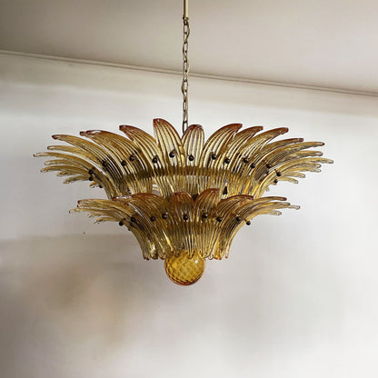 Murano Palmette Amber Chandelier - Nuvé