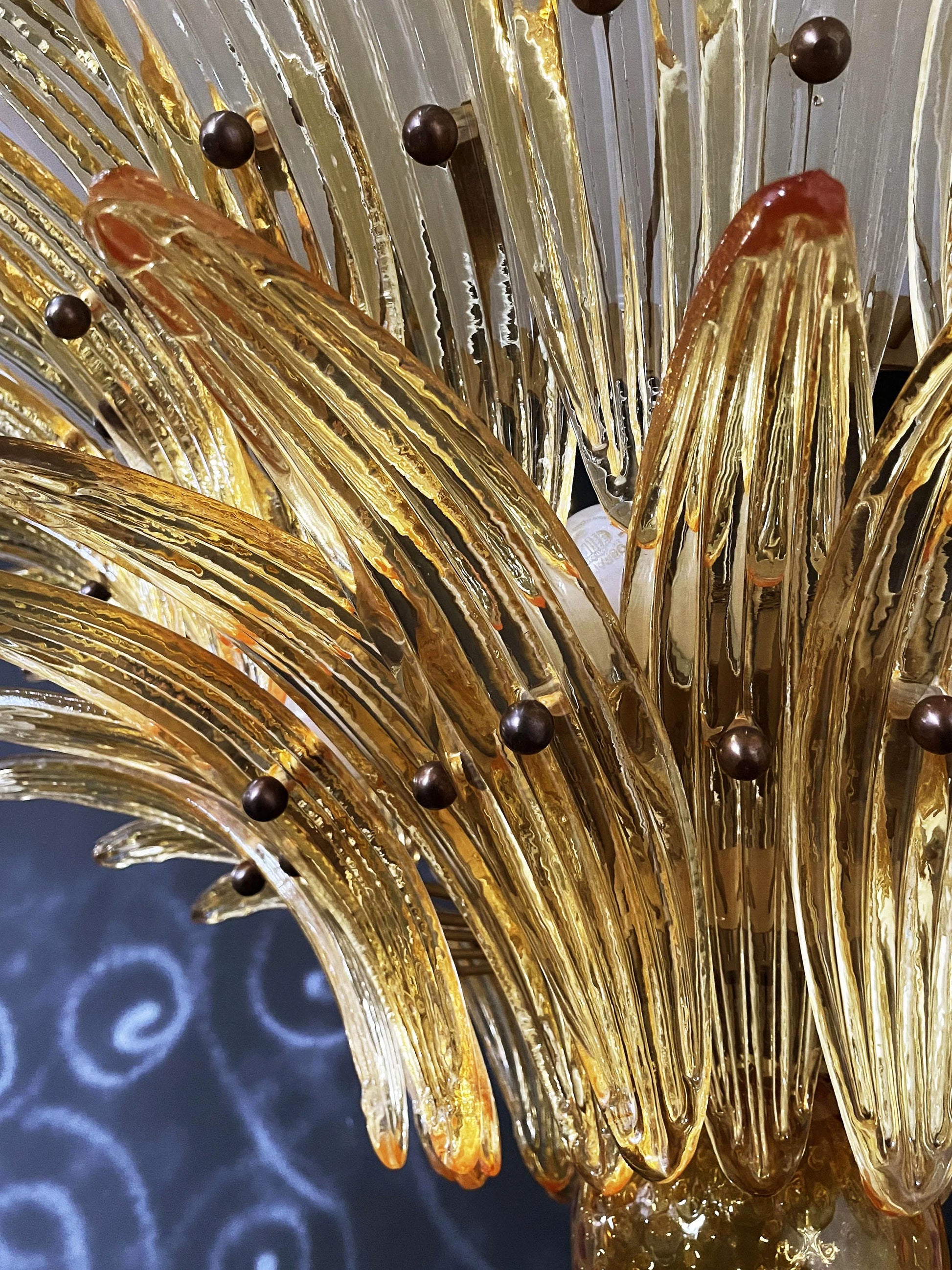 Murano Palmette Amber Chandelier - Nuvé