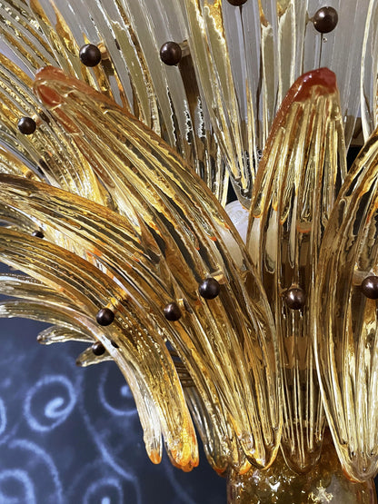 Murano Palmette Amber Chandelier - Nuvé