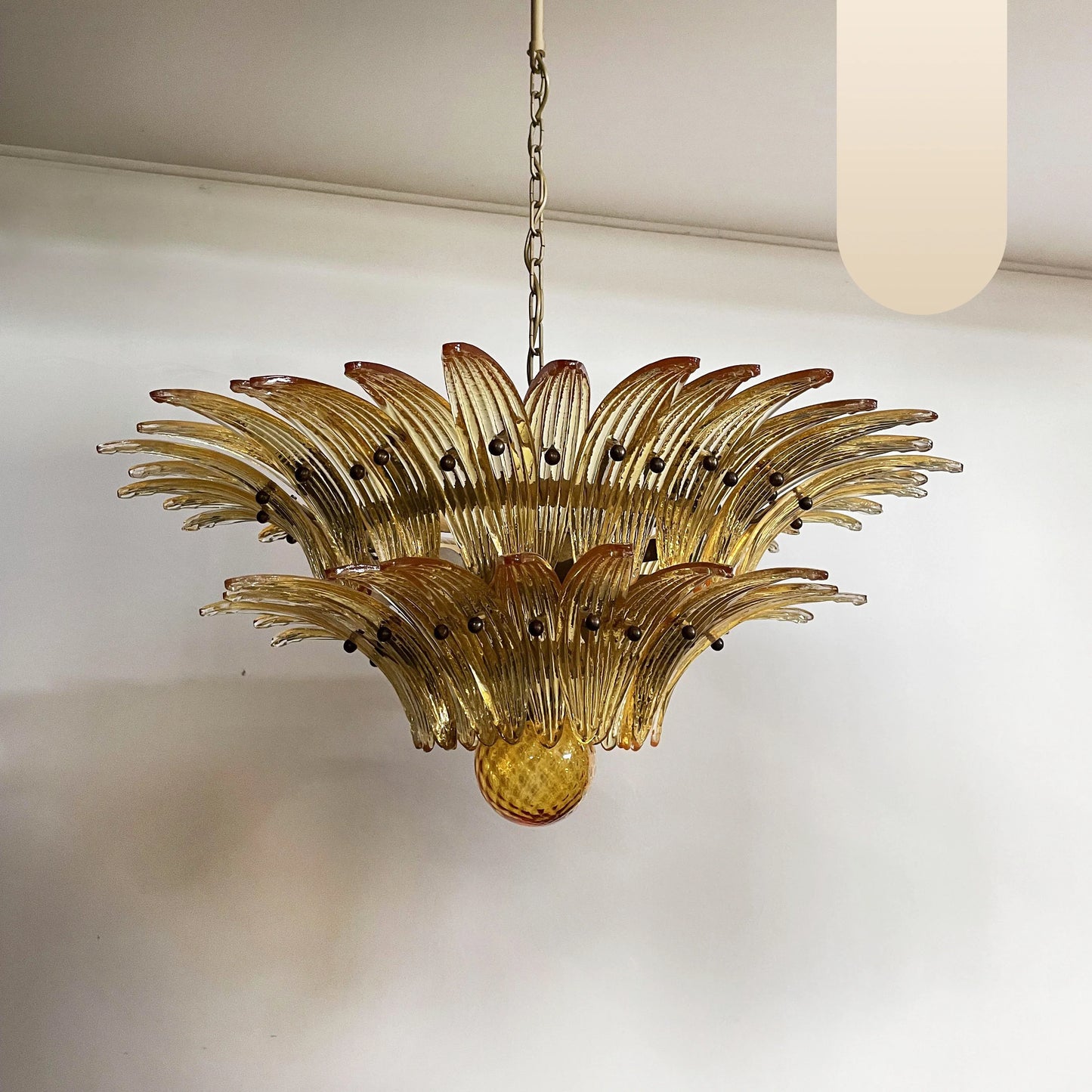 Murano Palmette Amber Chandelier - Nuvé