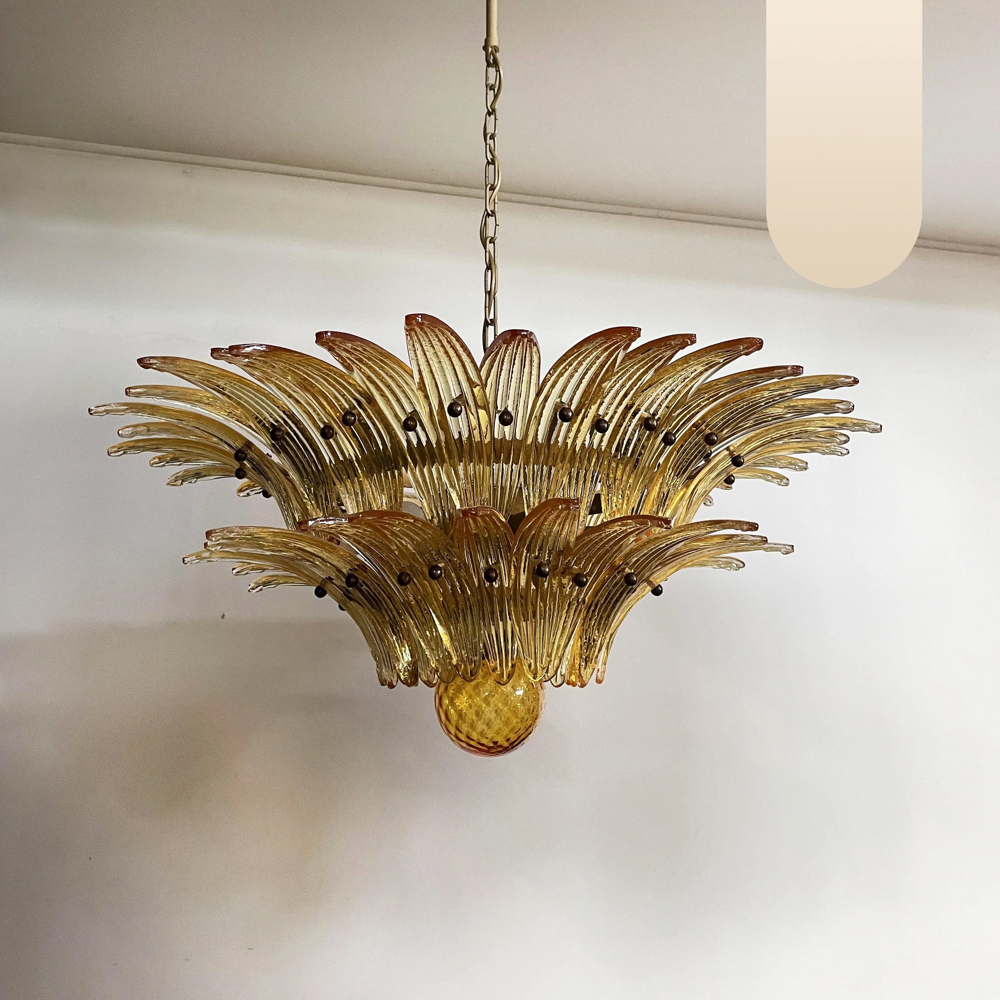 Murano Palmette Amber Chandelier - Nuvé