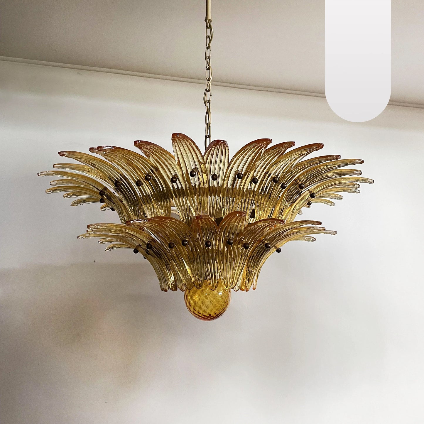 Murano Palmette Amber Chandelier - Nuvé
