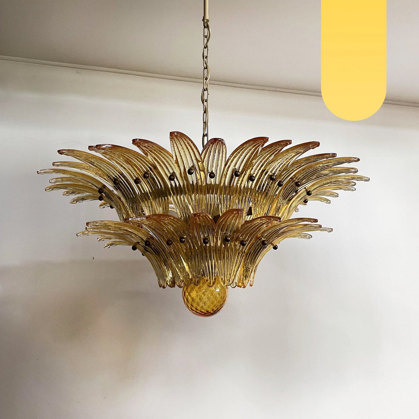 Murano Palmette Amber Chandelier - Nuvé