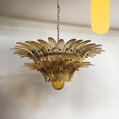 Murano Palmette Amber Chandelier - Nuvé