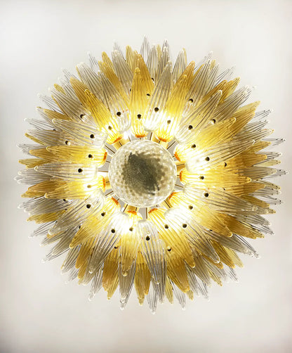 Murano Palmette Amber Trasparent Chandelier - Nuvé
