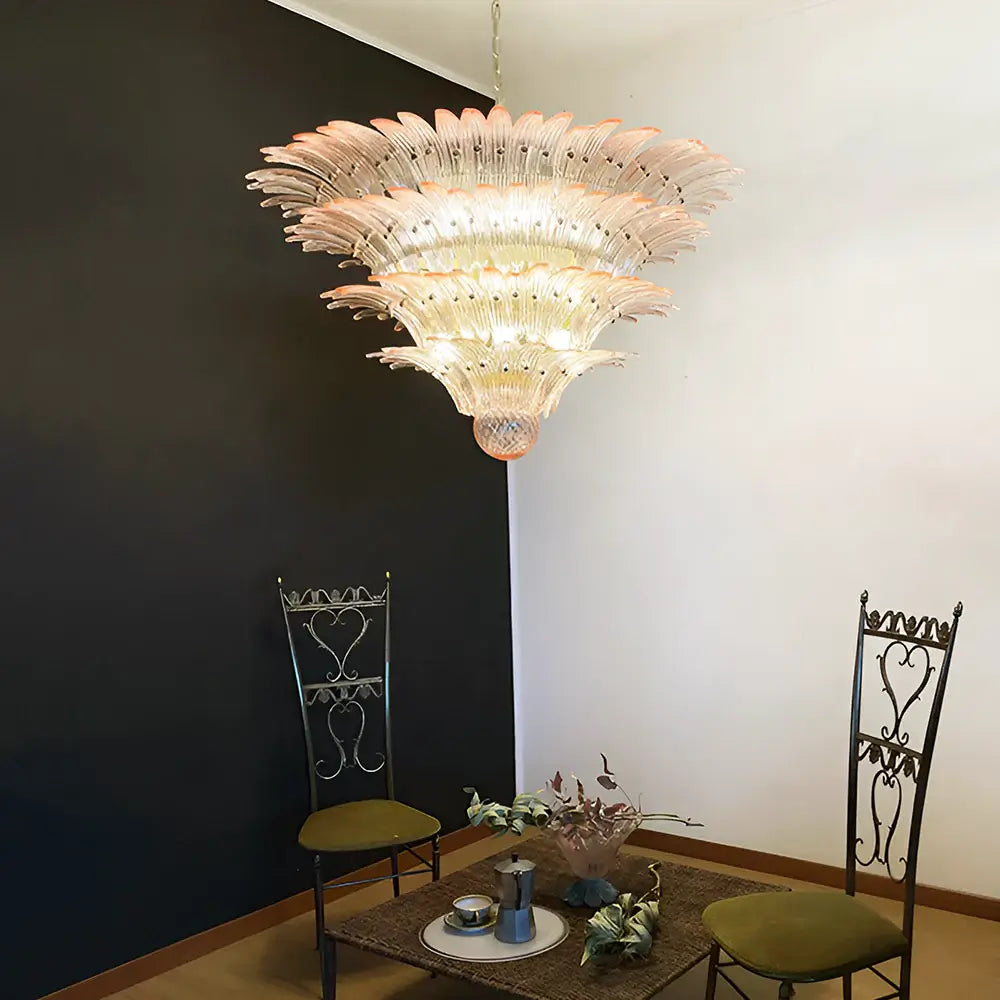 Murano Palmette Pink Chandelier - Nuvé