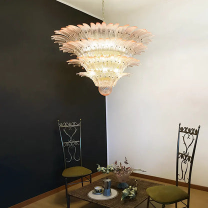 Murano Palmette Pink Chandelier - Nuvé