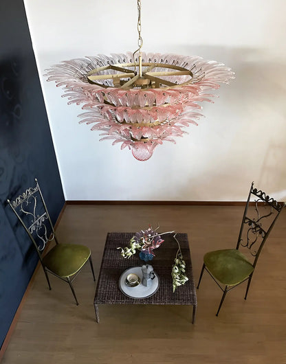 Murano Palmette Pink Chandelier - Nuvé