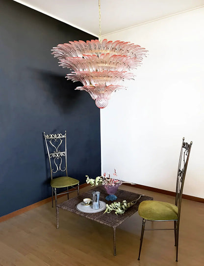 Murano Palmette Pink Chandelier - Nuvé