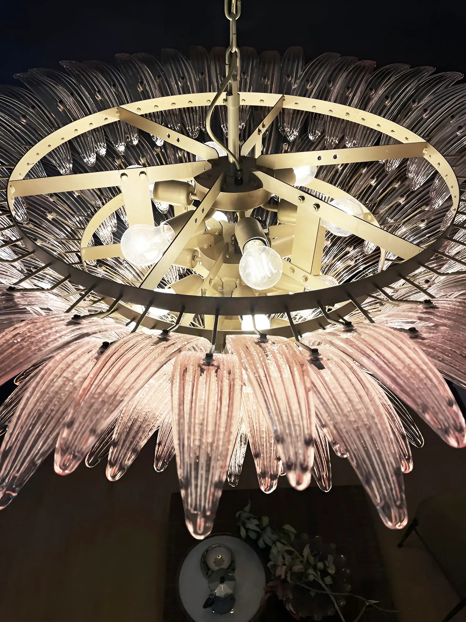 Murano Palmette Pink Chandelier - Nuvé