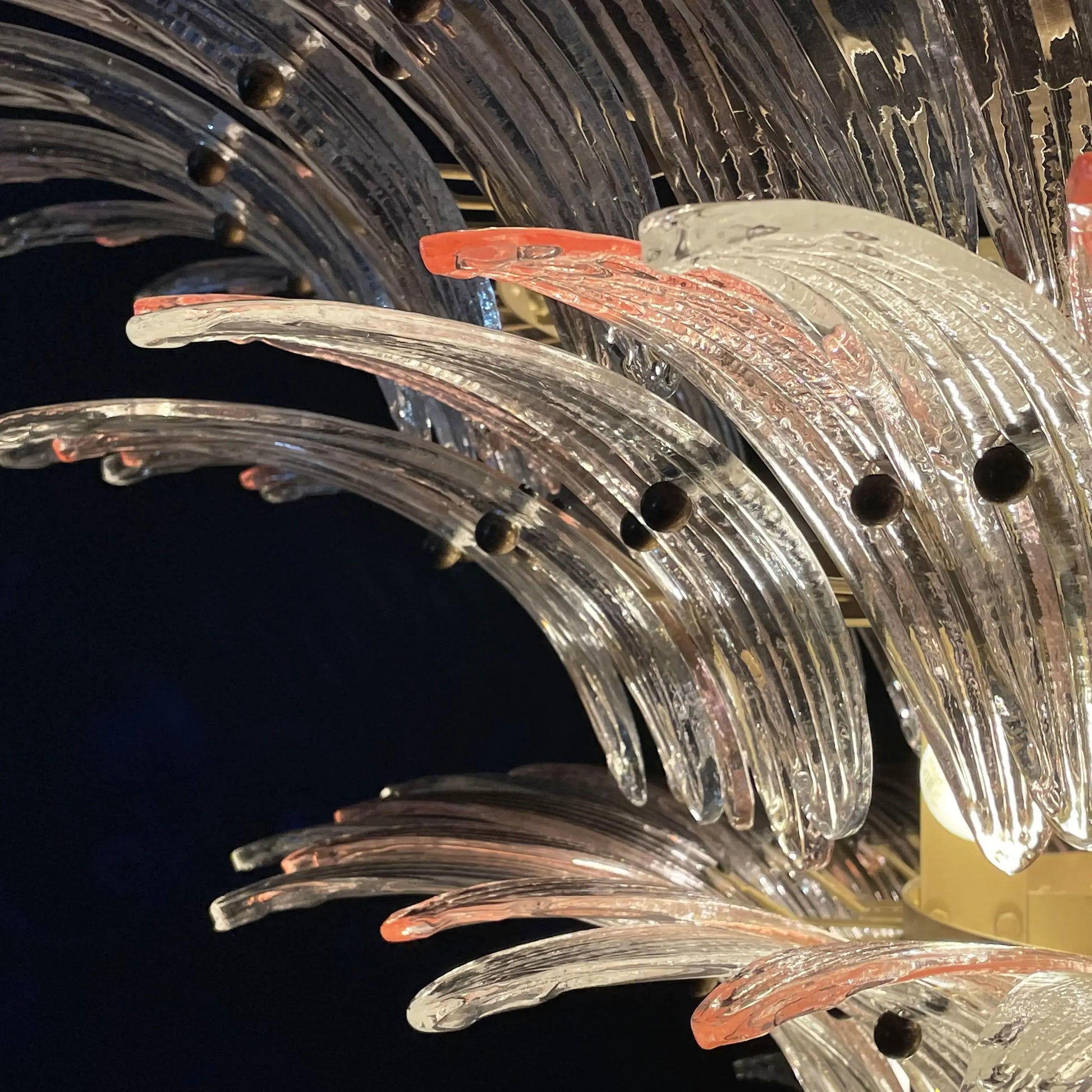 Murano Palmette Pink Trasparent Chandelier - Nuvé