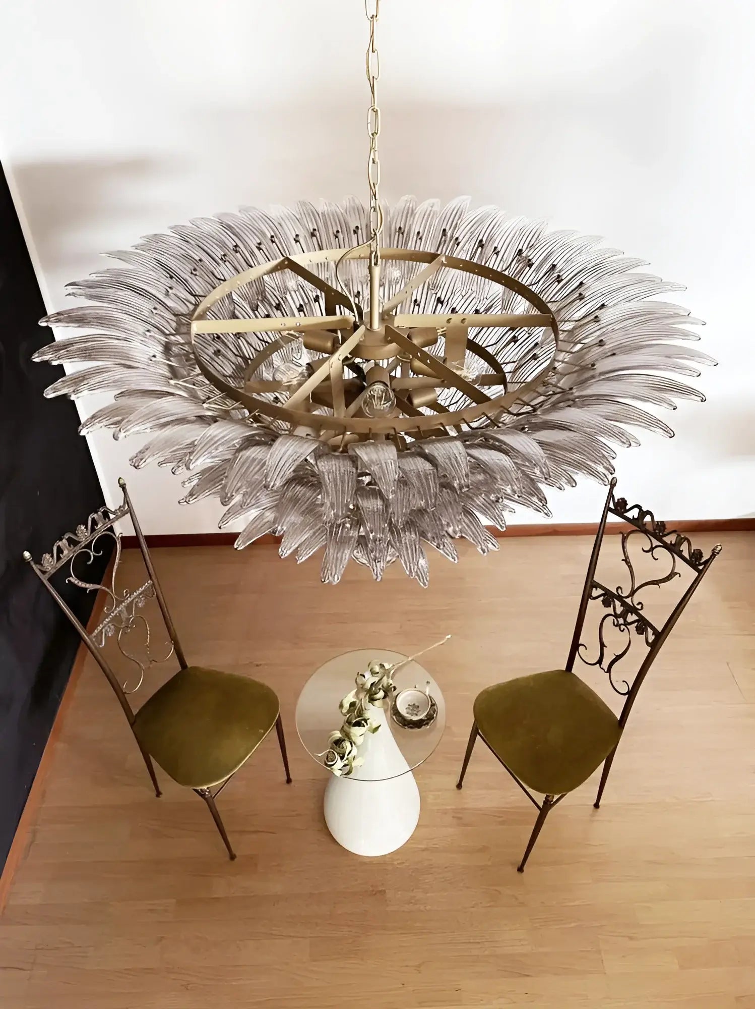 Murano Palmette Smoked Chandelier - Nuvé