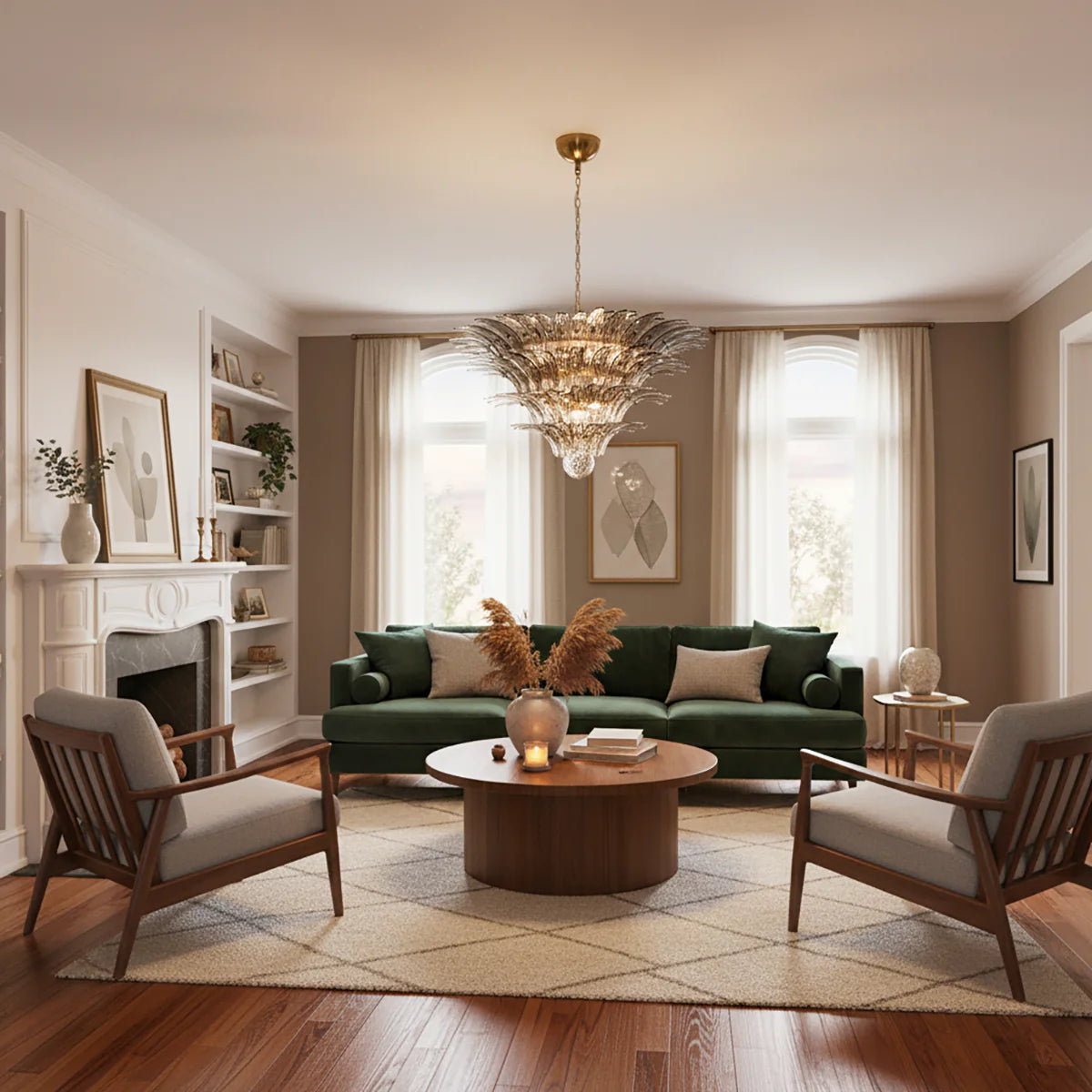 Palmette Murano Smoked Glass Chandelier - Nuvé