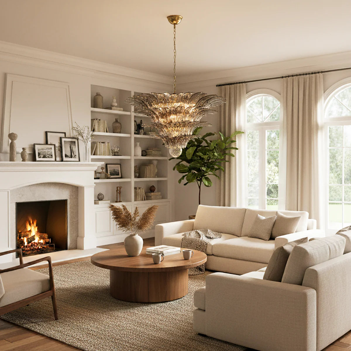 Palmette Murano Smoked Glass Chandelier - Nuvé