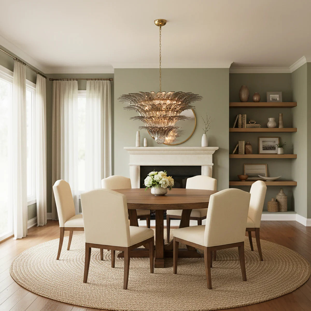 Palmette Murano Smoked Glass Chandelier - Nuvé