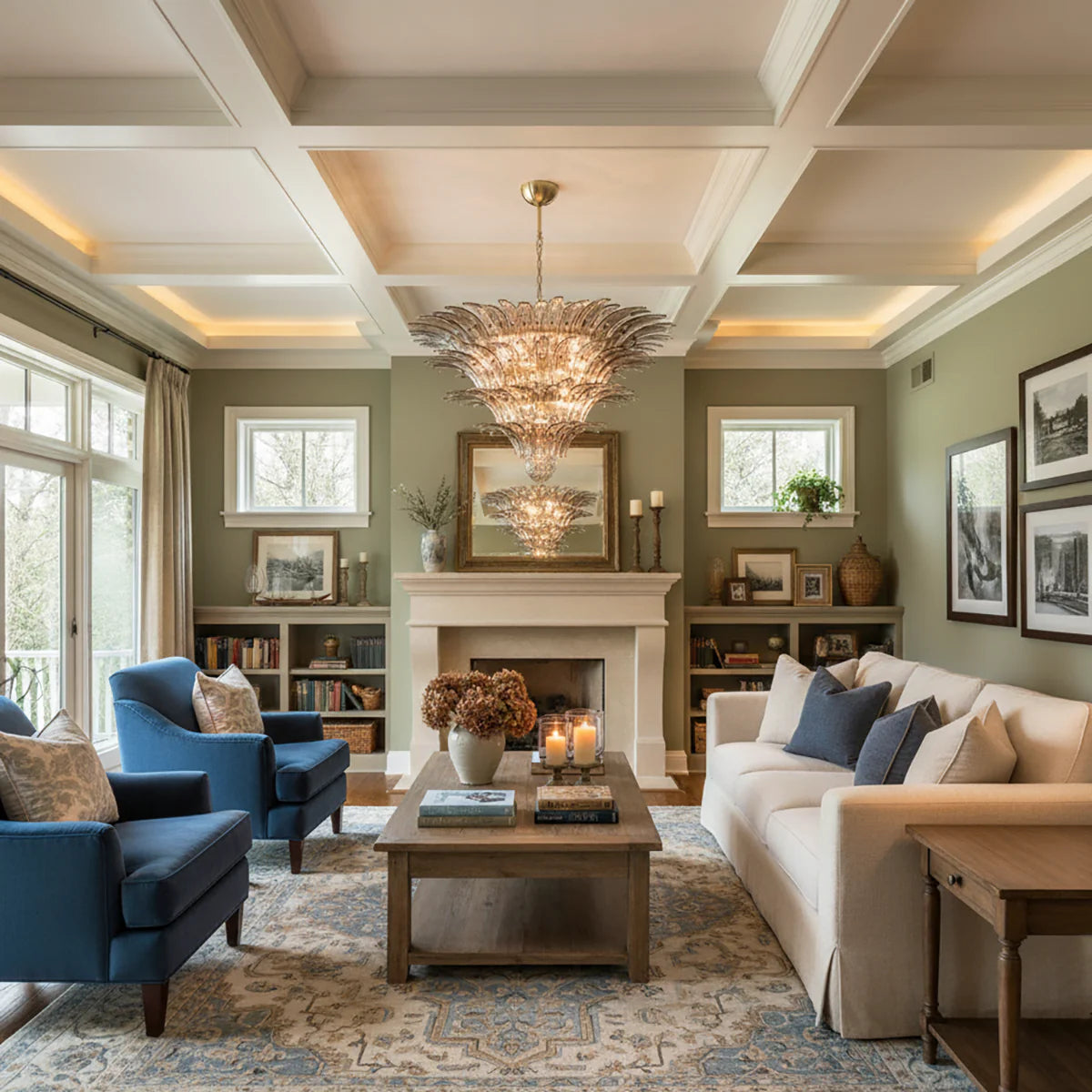 Palmette Murano Smoked Glass Chandelier - Nuvé