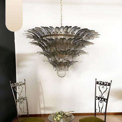 Murano Palmette Smoked Chandelier - Nuvé