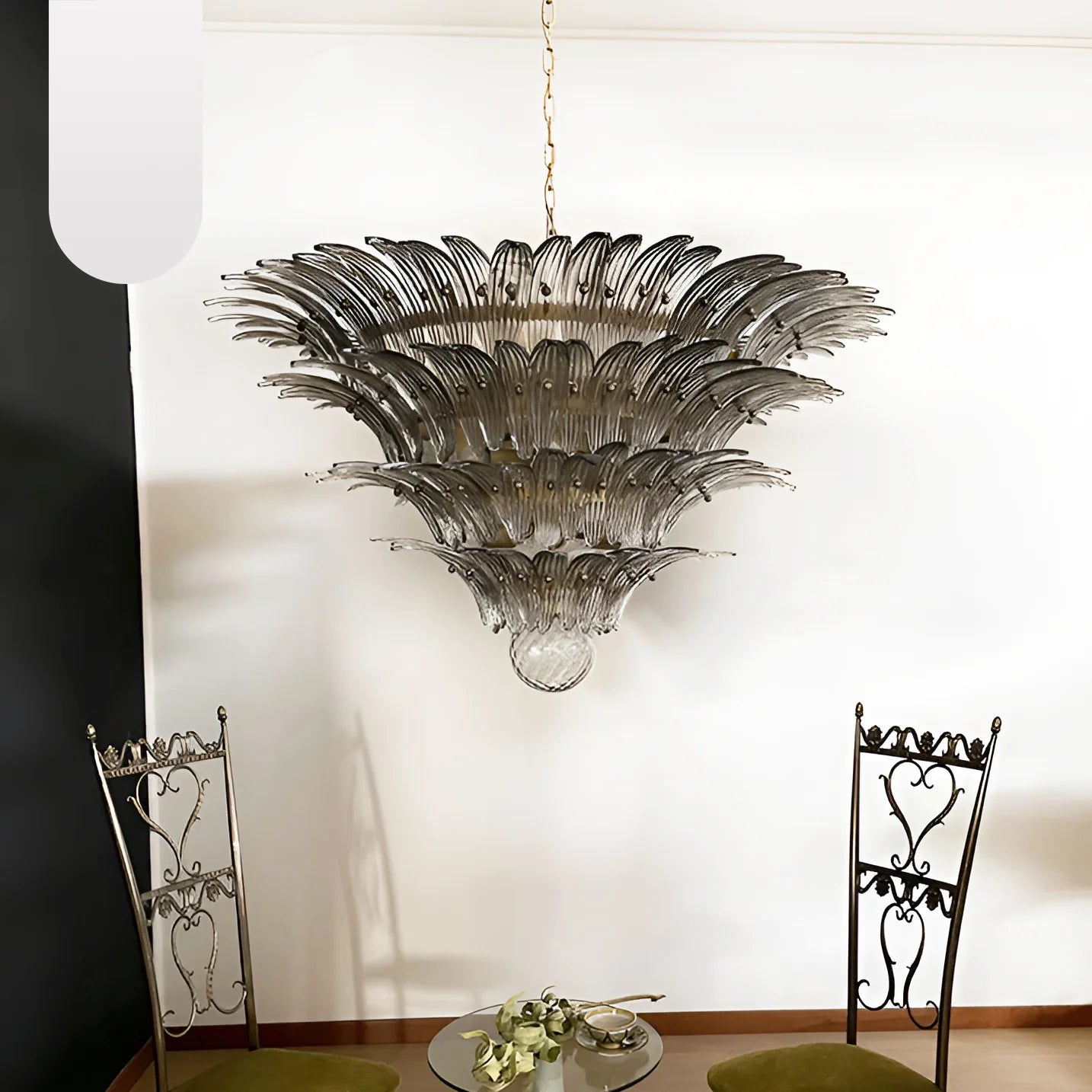 Murano Palmette Smoked Chandelier - Nuvé