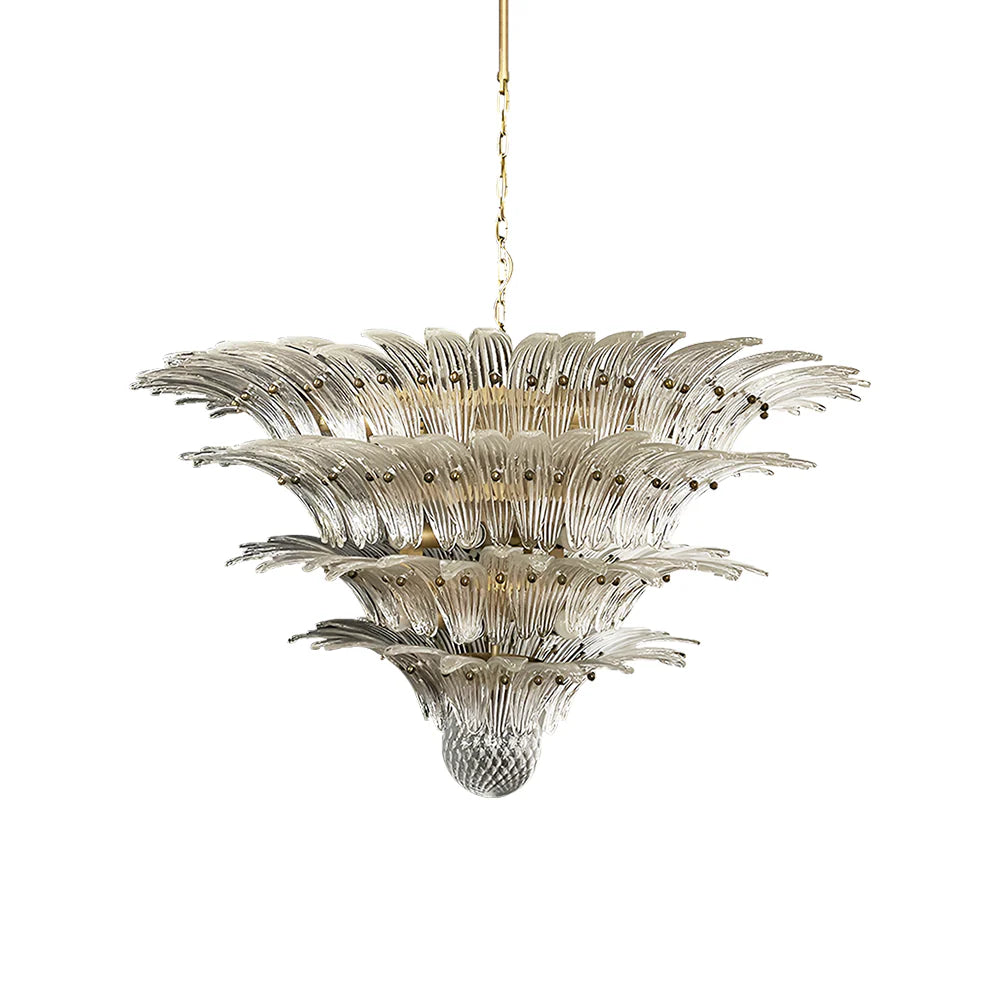 Murano Palmette Transparent Chandelier - Nuvé