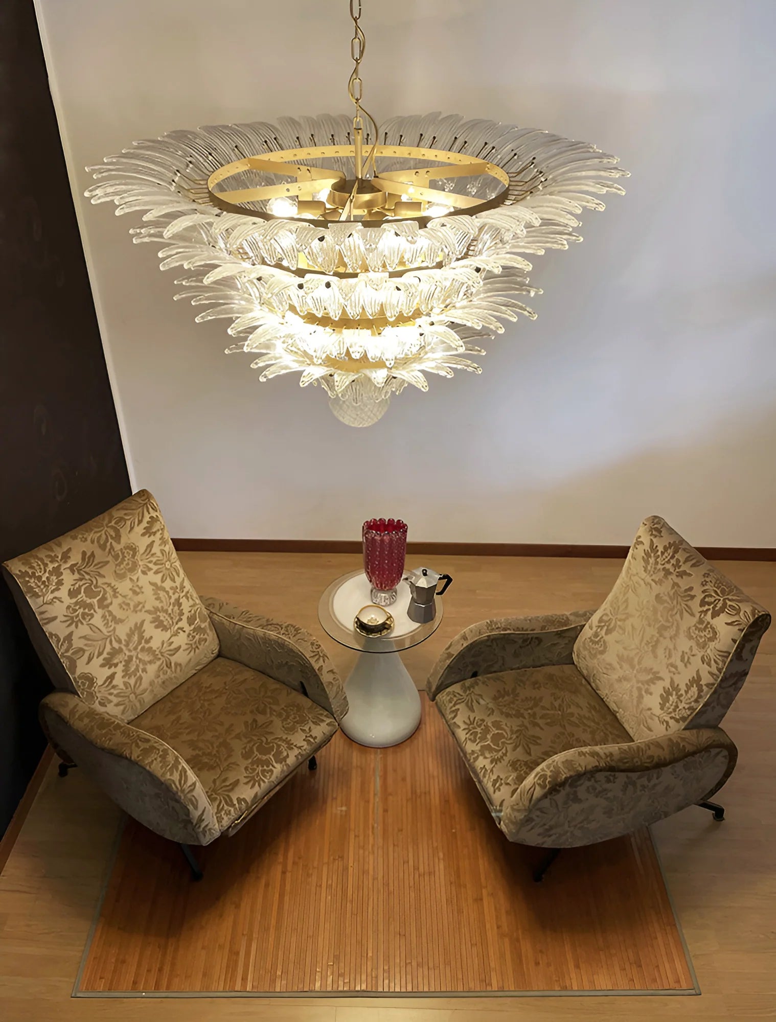 Murano Palmette Transparent Chandelier - Nuvé