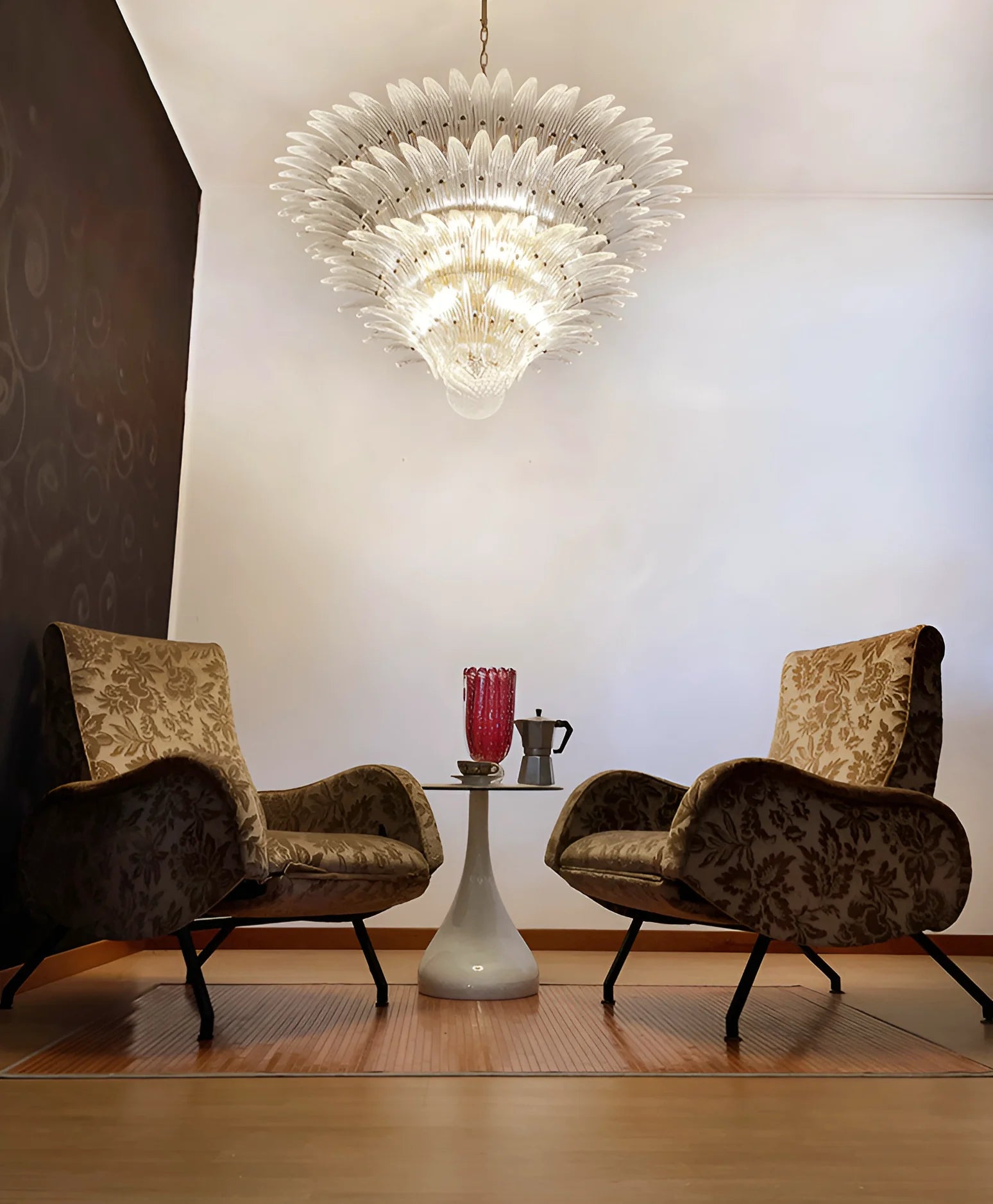 Murano Palmette Transparent Chandelier - Nuvé