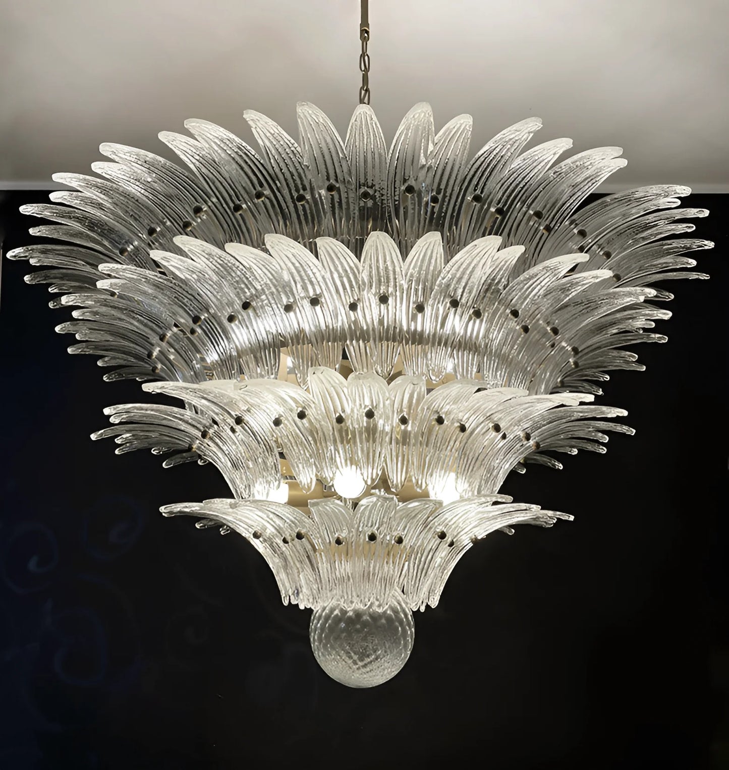 Murano Palmette Transparent Chandelier - Nuvé
