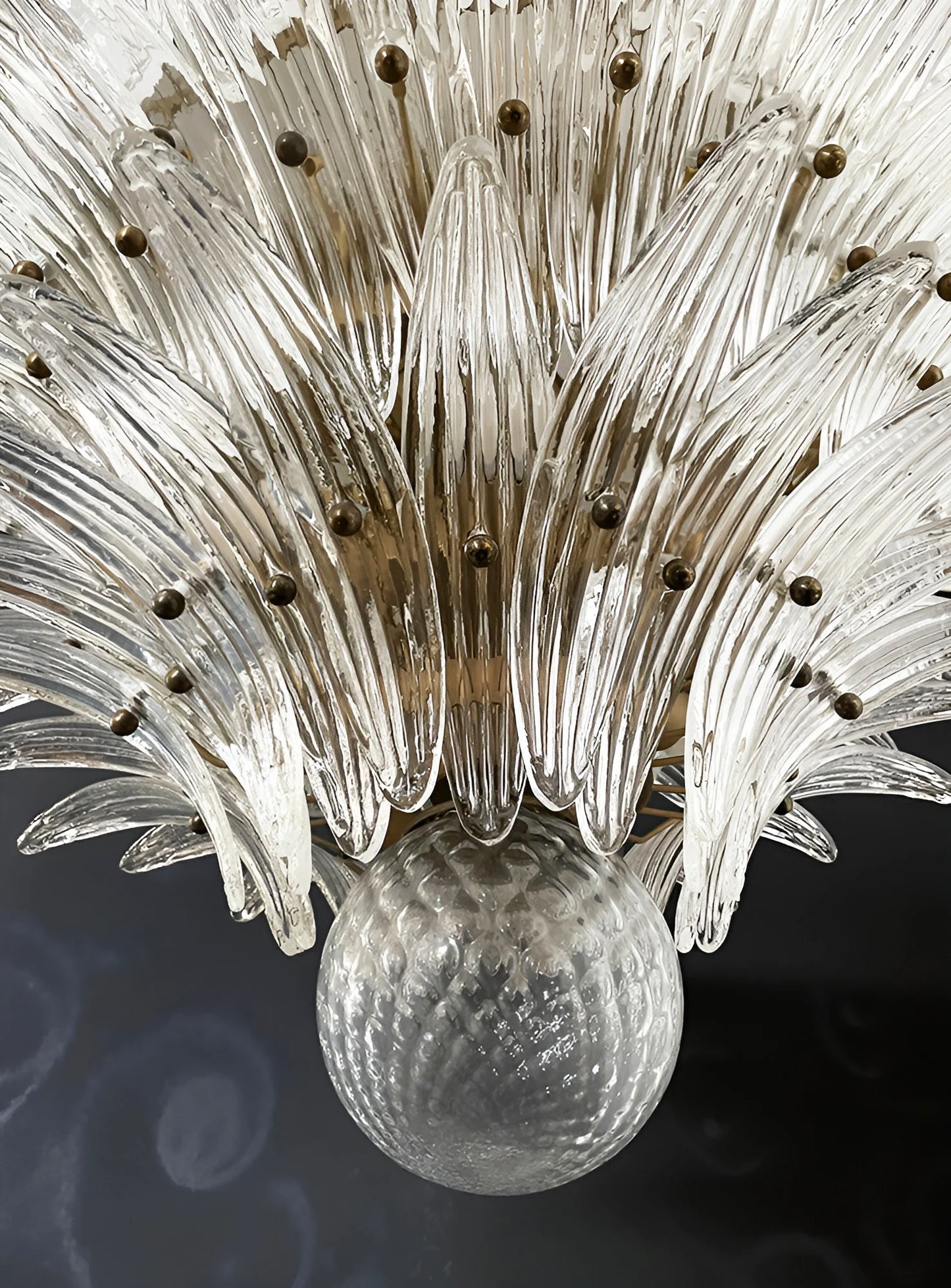Murano Palmette Transparent Chandelier - Nuvé