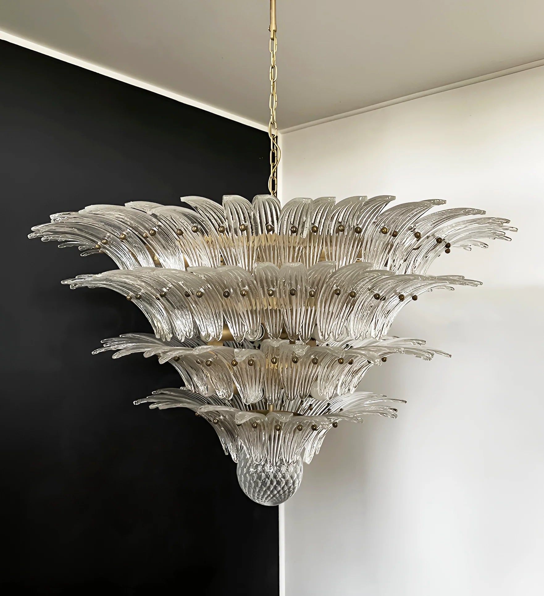 Murano Palmette Transparent Chandelier - Nuvé
