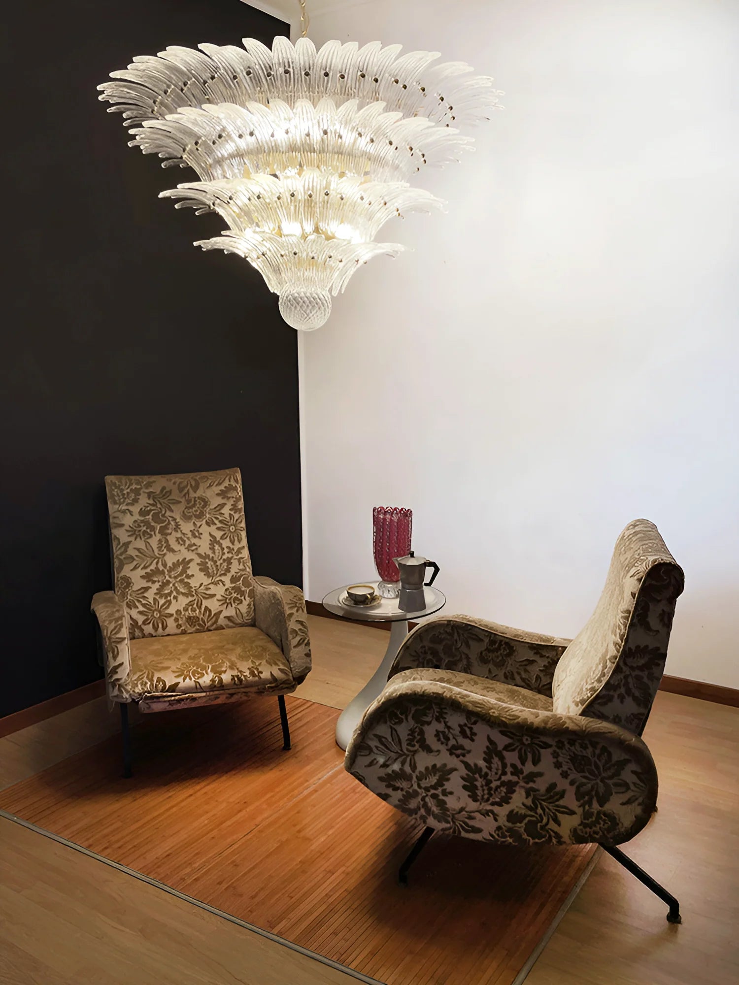 Murano Palmette Transparent Chandelier - Nuvé