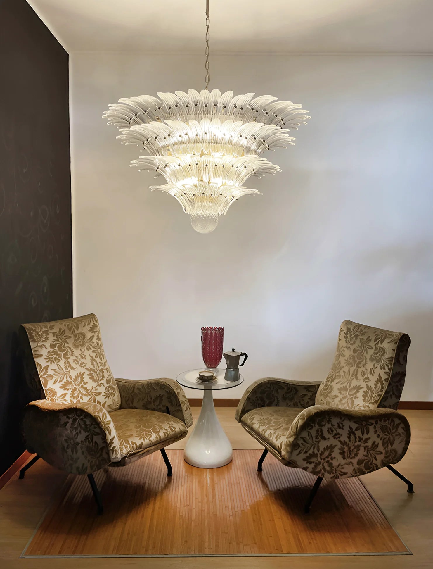 Murano Palmette Transparent Chandelier - Nuvé