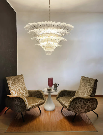 Murano Palmette Transparent Chandelier - Nuvé
