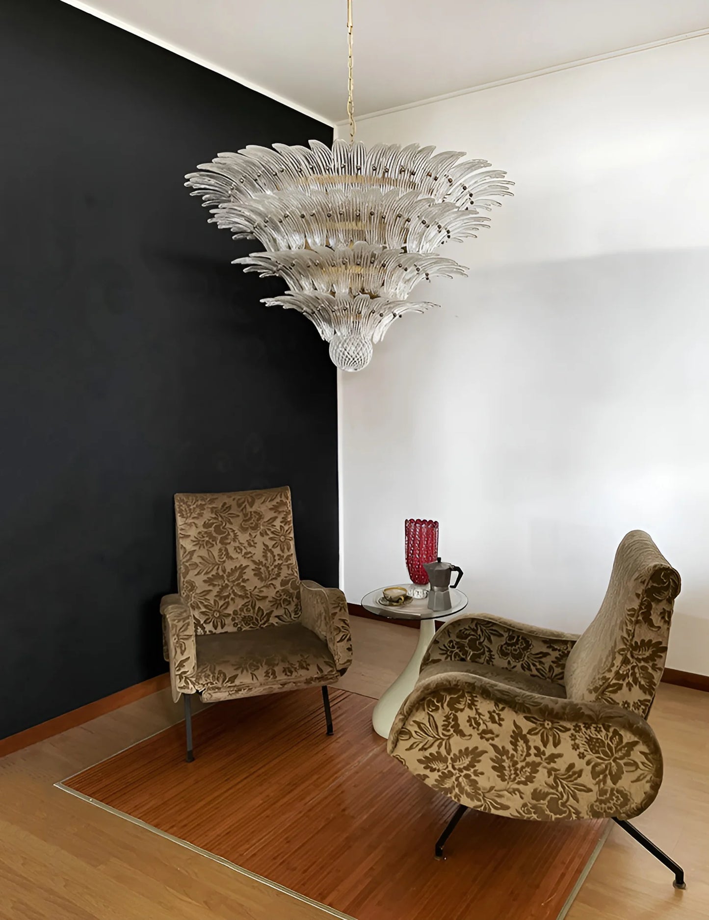 Murano Palmette Transparent Chandelier - Nuvé