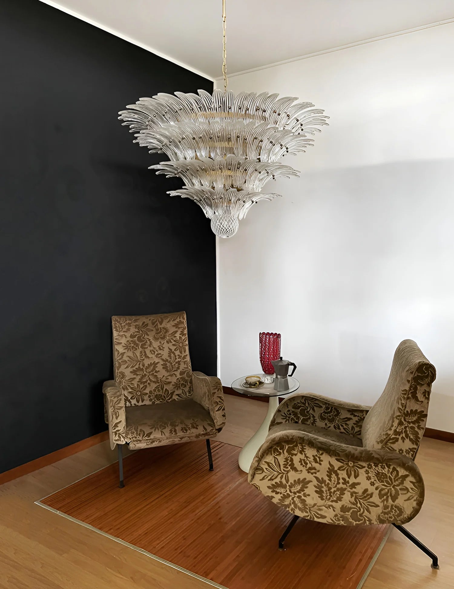Murano Palmette Transparent Chandelier - Nuvé