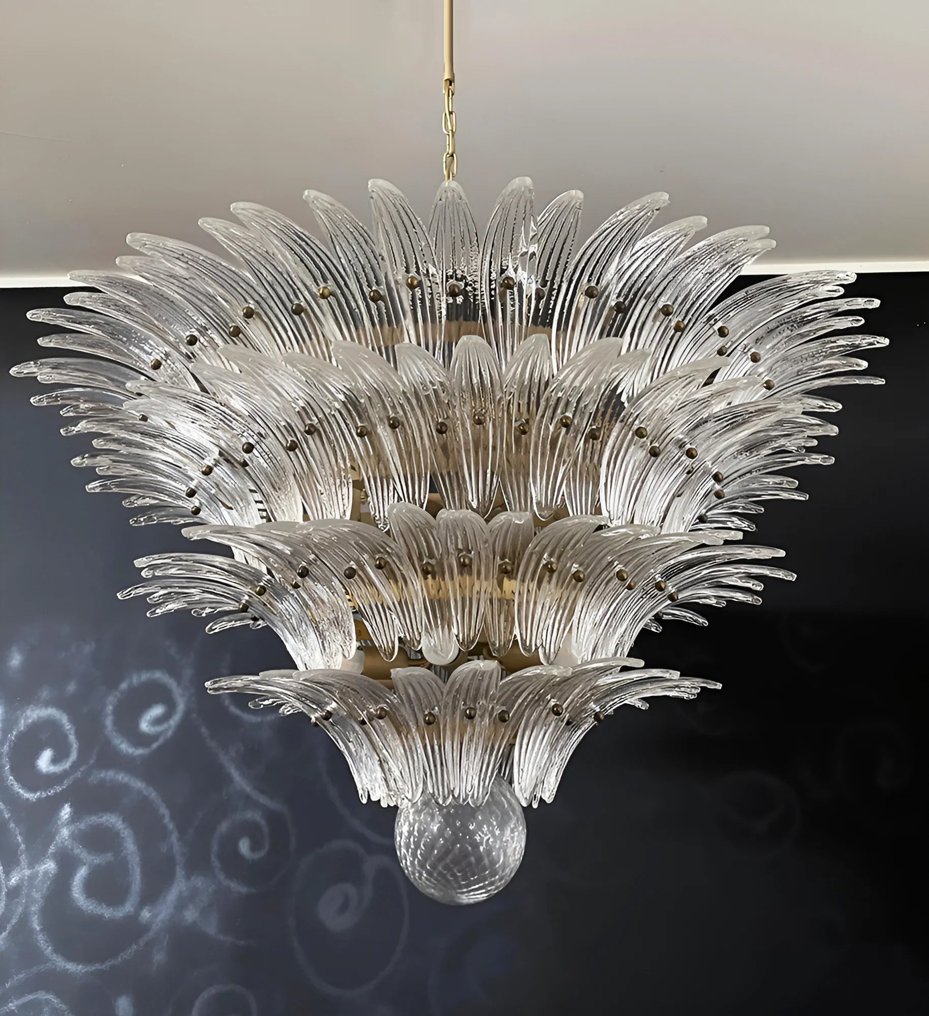 Murano Palmette Transparent Chandelier - Nuvé