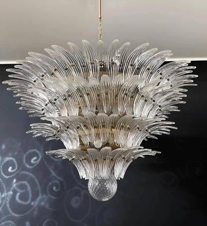 Murano Palmette Transparent Chandelier - Nuvé
