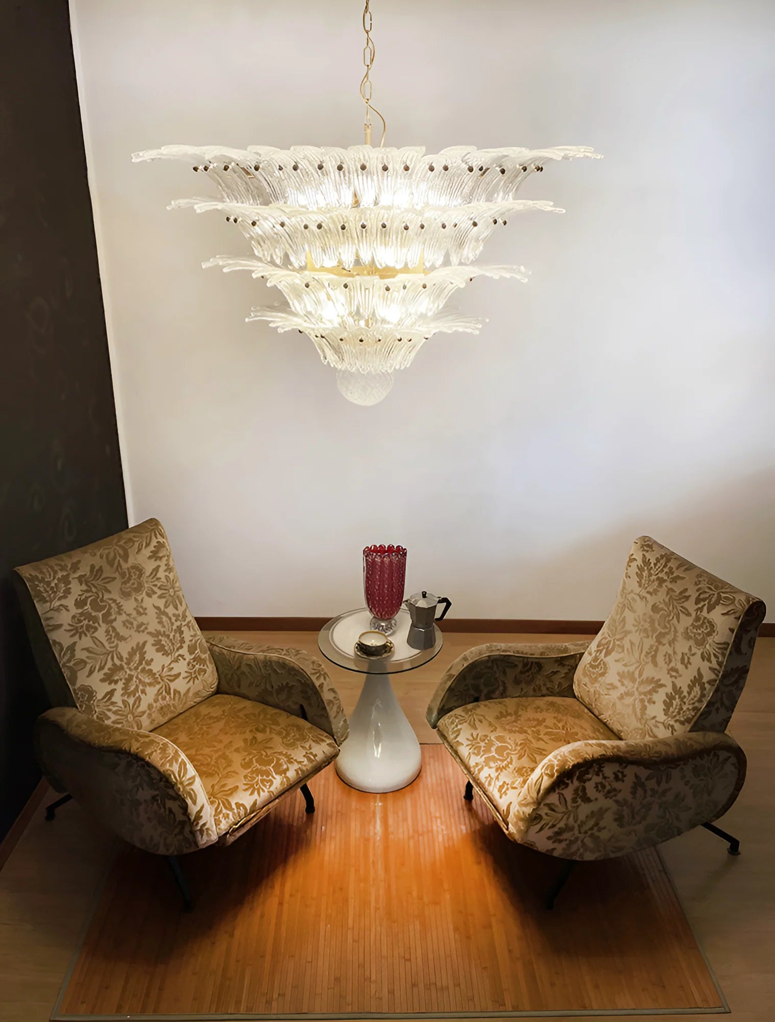 Murano Palmette Transparent Chandelier - Nuvé