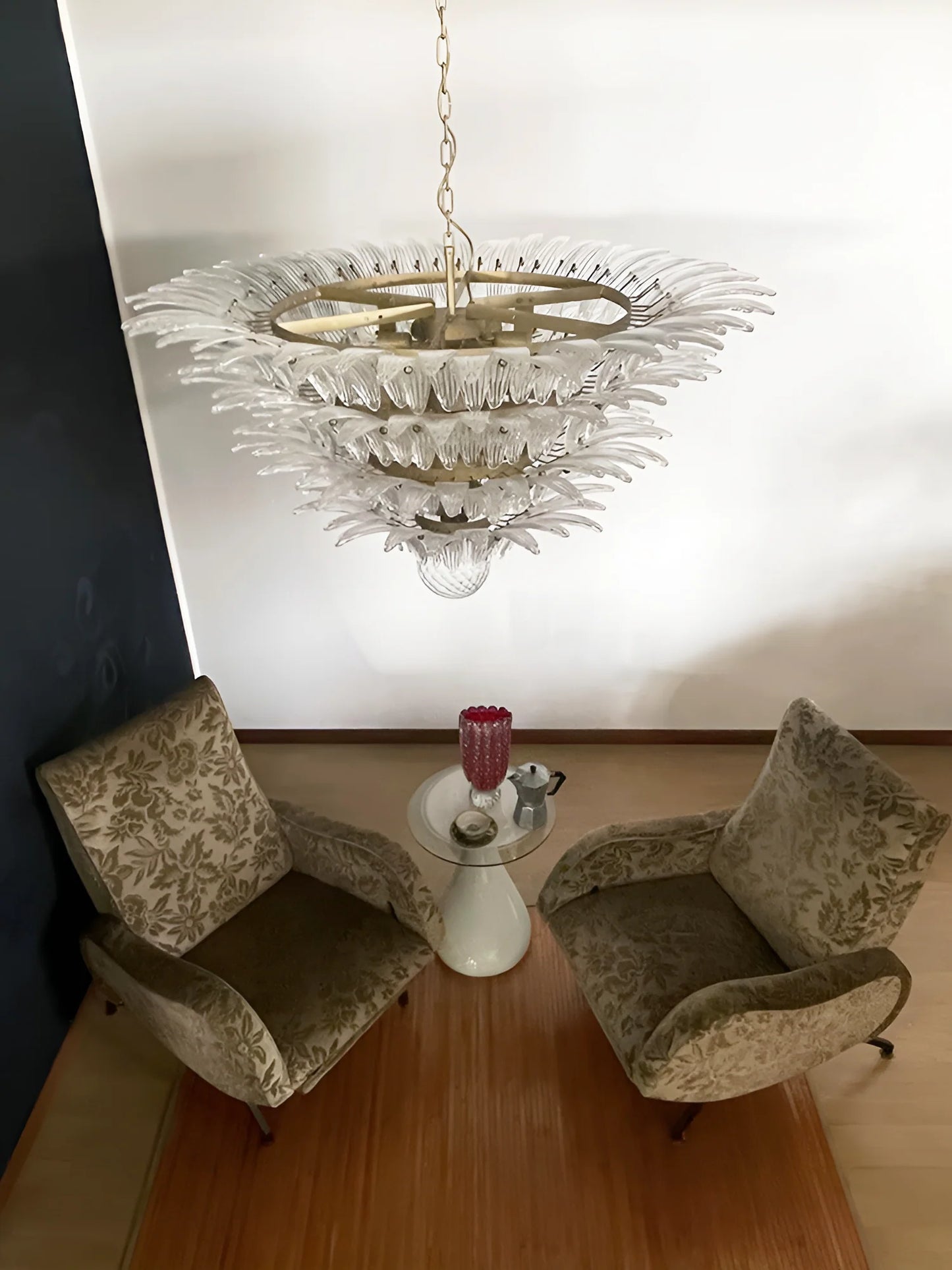 Murano Palmette Transparent Chandelier - Nuvé