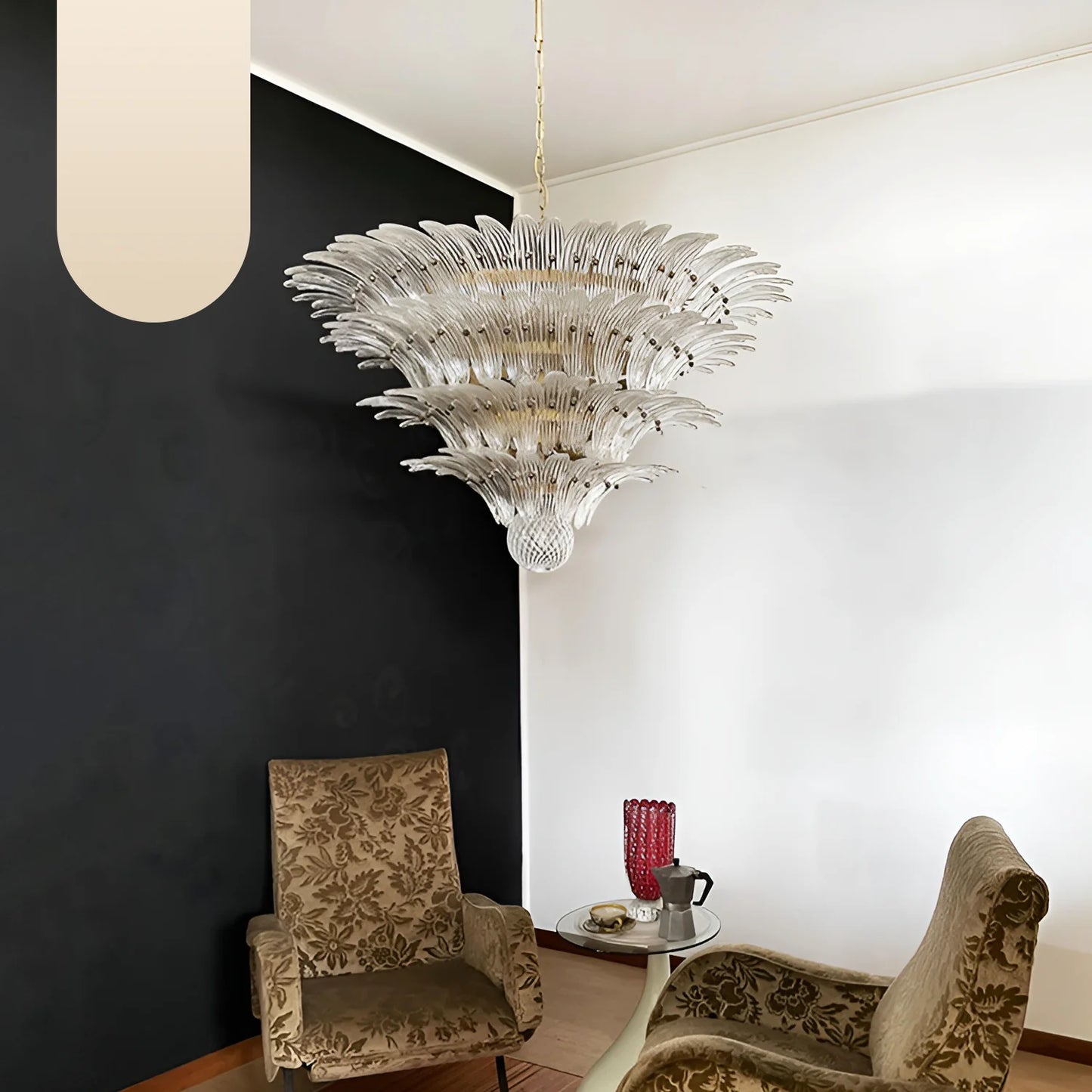 Murano Palmette Transparent Chandelier - Nuvé