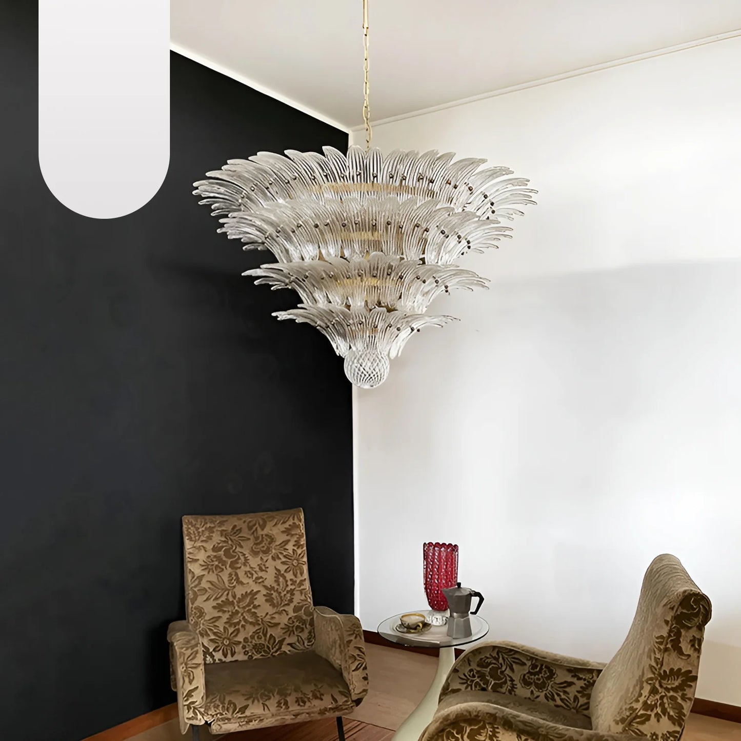 Murano Palmette Transparent Chandelier - Nuvé
